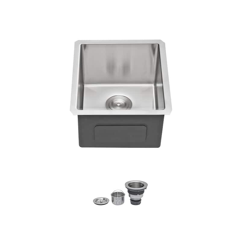Undermount 16 Gauge Single Bowl Stainless Steel Kitchen Sink in Brushed Nickel