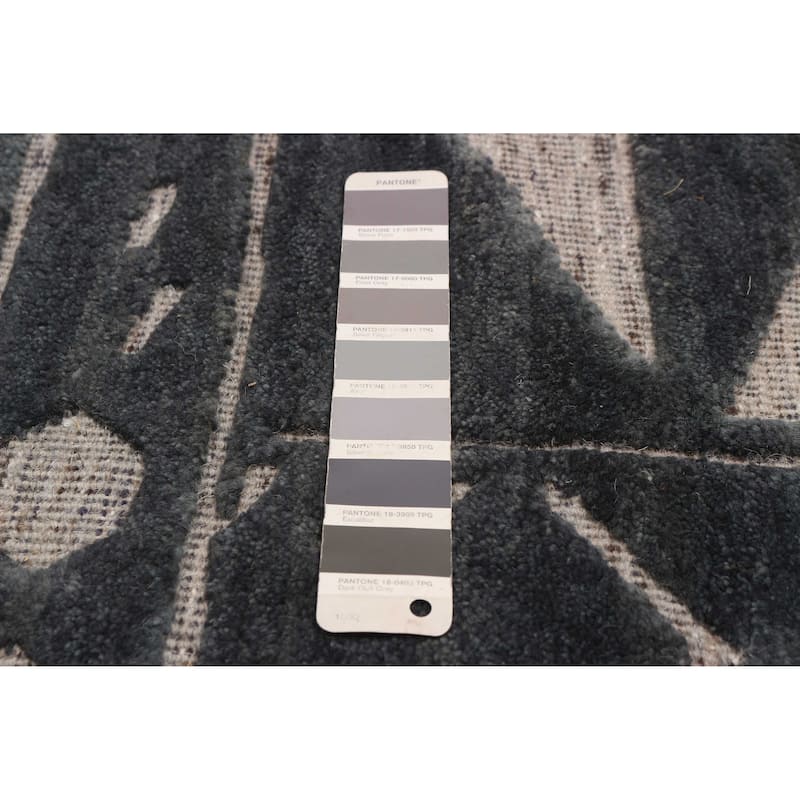 ECARPETGALLERY Hand-knotted Tangier Grey Wool Rug - 6'8 x 9'9
