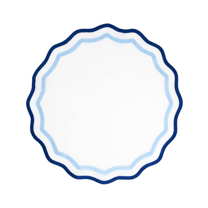 Eco Scallop Border Placemat (Set of 4) - Blue - 16"x16" - Set of 4