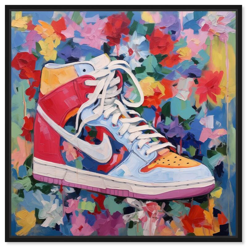 Whimsical Sneaker Canvas by Art Remedy - Black - 20" x 20"