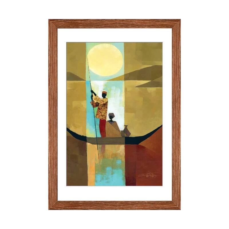 iCanvas "On The River I" by Keith Mallett - Walnut - 24x16x1