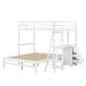 preview thumbnail 11 of 10, White L-shaped Twin over Full with 3 Drawers Desk Convertible to 2 Bed