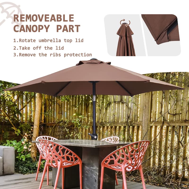 Ainfox 7.5ft Patio Umbrella Push Button Tilt Outdoor Market Umbrella Without Base