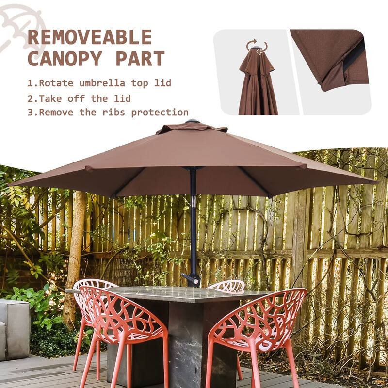 Autlaycil 7.5ft Outdoor Patio Umbrella with Tilt & Crank Base included