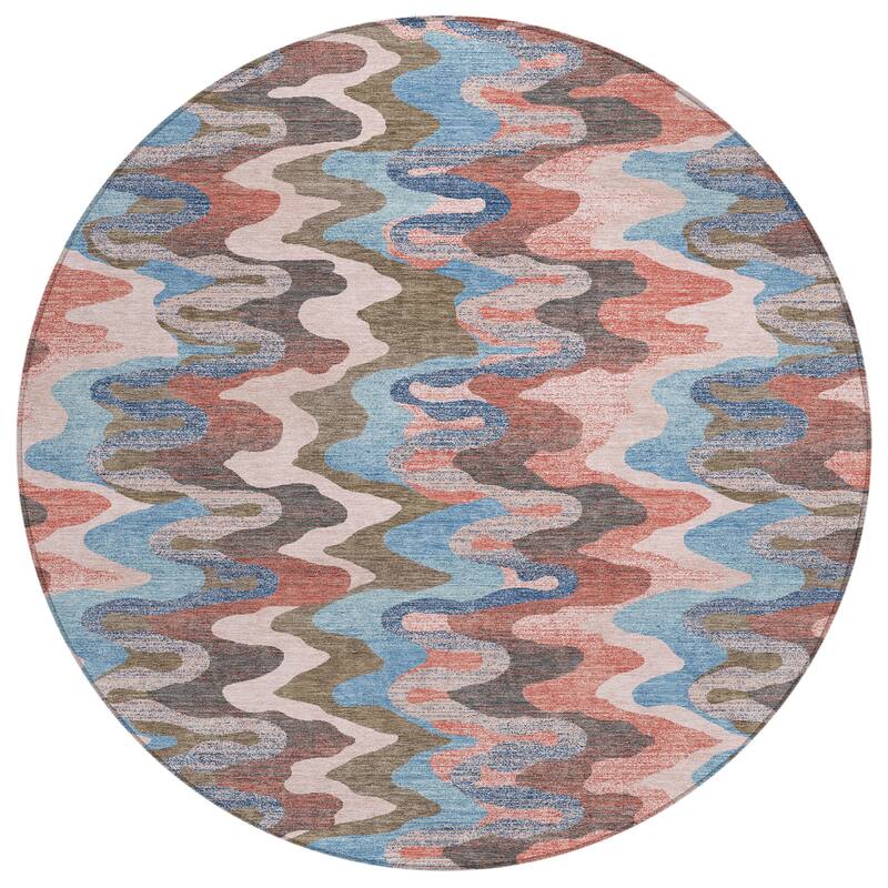 Machine Washable Indoor/ Outdoor Modern Mason Chantille Rug