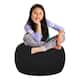 Kids Bean Bag Chair, Big Comfy Chair - Machine Washable Cover - 27 Inch Medium - Solid Black