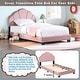preview thumbnail 3 of 13, Twin Platform Bed Frame for Kids, Velvet Shell Headboard, No Box Spring Needed, Pink