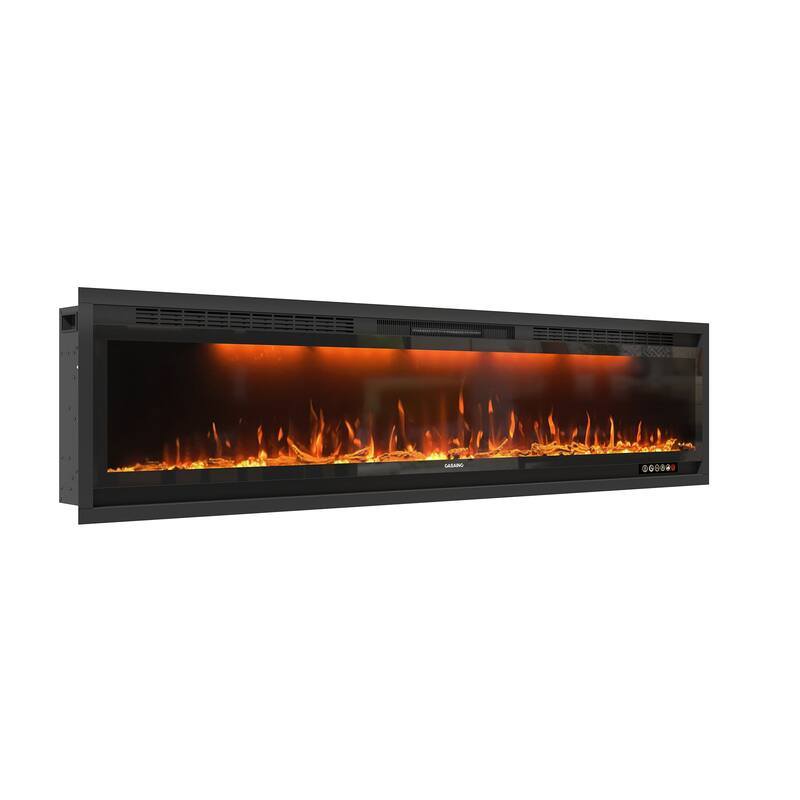 Clihome 50-74"Wide LED Wall-mount Electric Fireplace - 74 in.