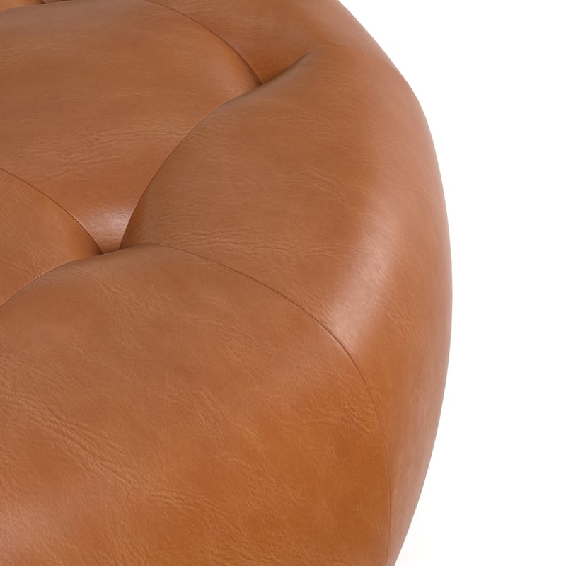 Harding Genuine Leather Round Ottoman