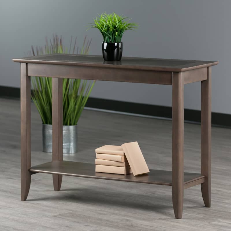 Console Hall Table, Oyster Gray - 40 x 16.34 x 30 inches