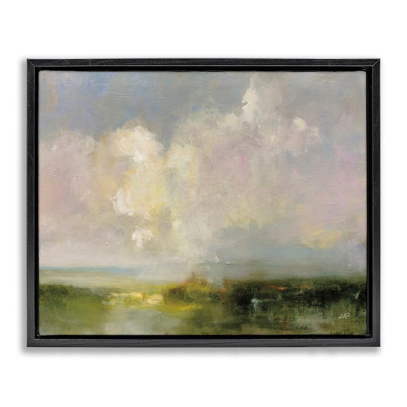 Stupell Abstract Clouds Painting Framed Floater Canvas Wall Art Design by Julia Purinton - 31 x 25 - Black