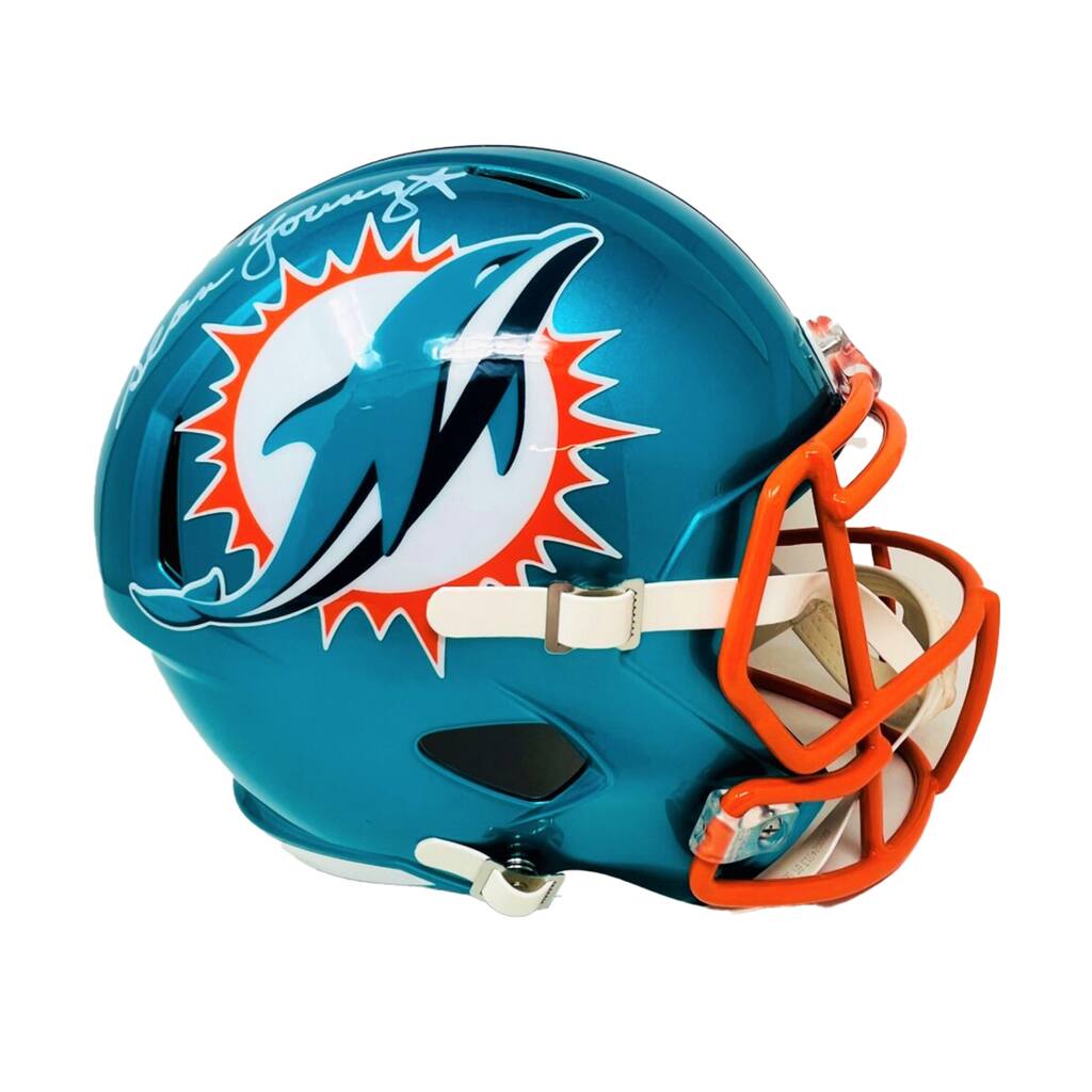 Sean Young "Ray Finkle" Signed Miami Dolphins Flash Speed Full-Size Replica Helmet "Ace Ventura"