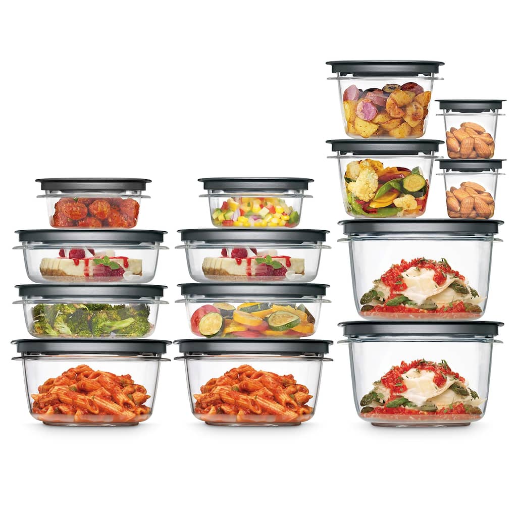 28-Piece Food Storage Containers with Snap Bases for Easy Organization and Lids for Lunch, Meal Prep, and Leftovers