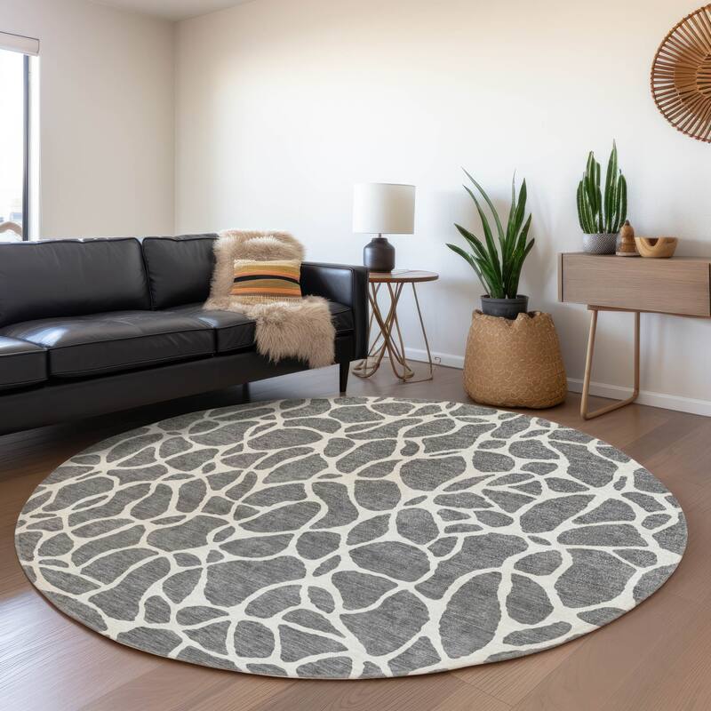 Machine Washable Indoor/ Outdoor Modern Chantille Rug
