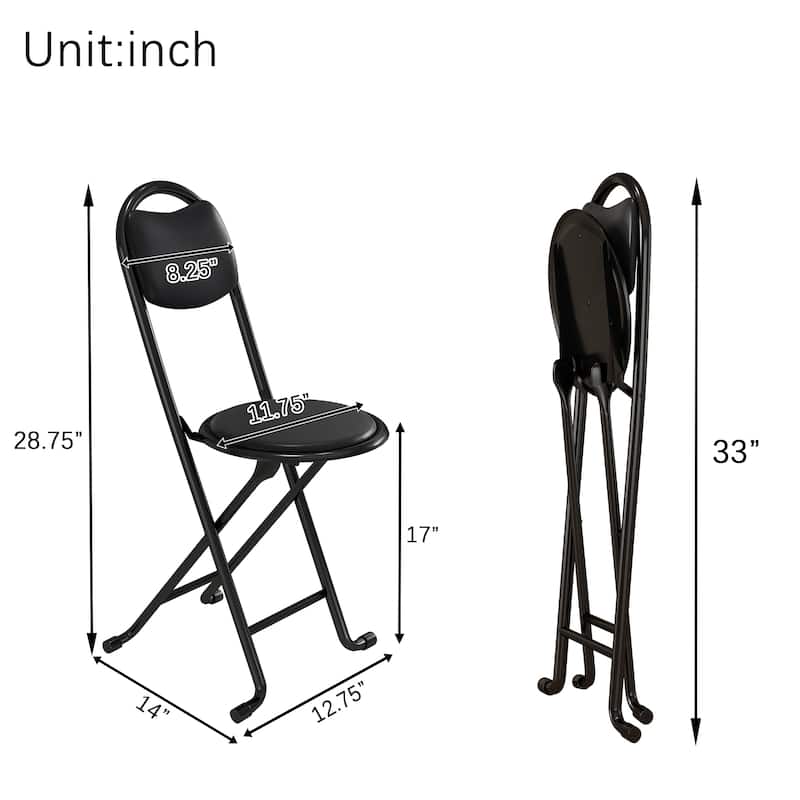 4pcs Folding Stool with Back Cushioned Padded Folding Stool