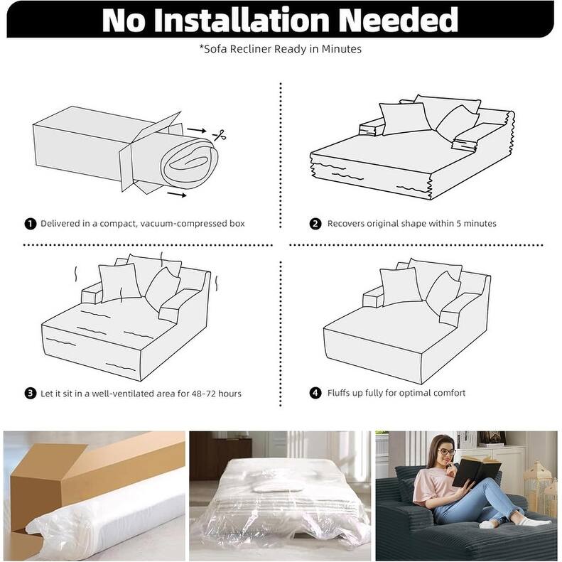 Rossetta Corduroy Upholstered Modern Oversized Chaise Lounge Chair