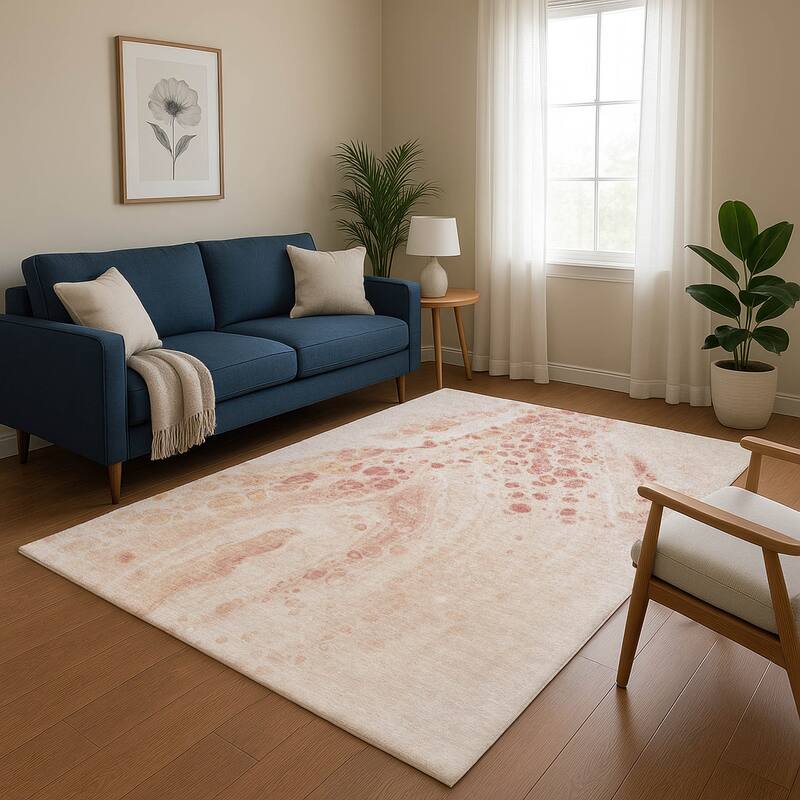 Premium Washable Super Soft Abstract Chic Mayfield Rug - Salmon - 10' x 14'