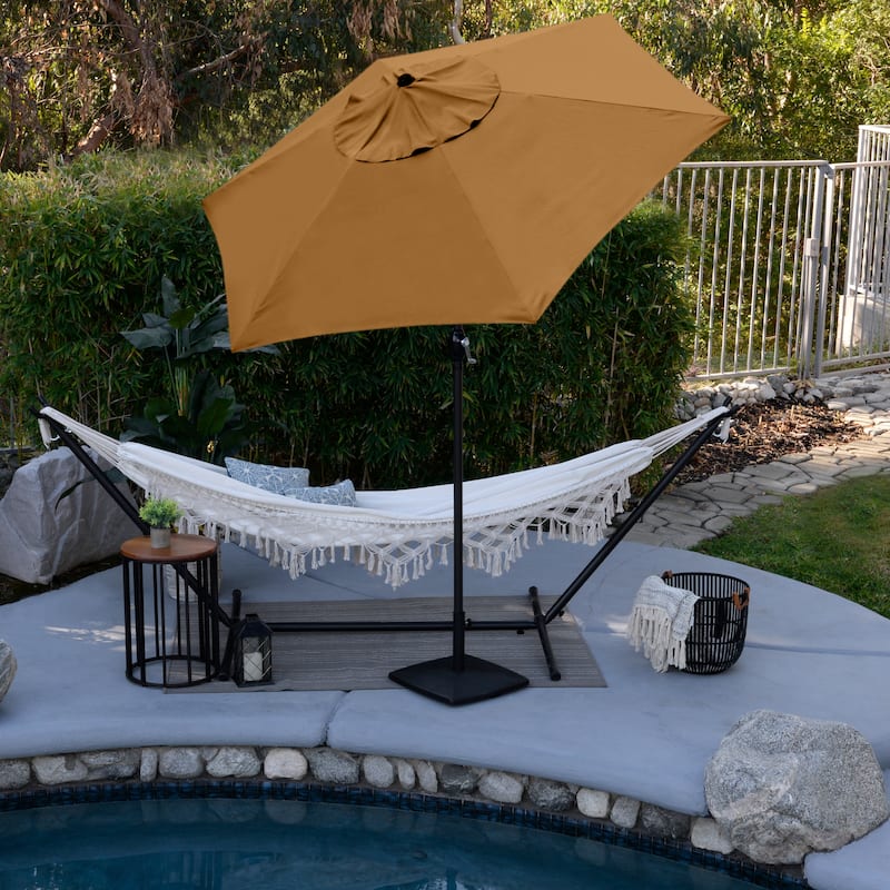 Astella 9' Crank Open Push Button Tilt Outdoor Patio Umbrella