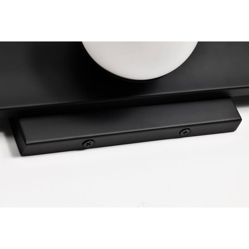 Jenkins 24 Inch 3 Light LED Vanity Matte Black with Frosted Glass
