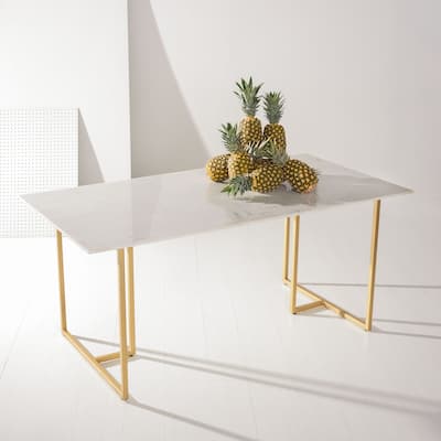SAFAVIEH Home Rosie Marble Top Dining Table - 69"W x 35"D x 30"H