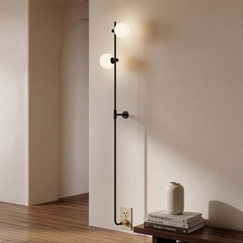 Brightech Equinox 2-Light Classic Black LED Wall Sconce with 2 Adjustable Heads