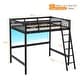 preview thumbnail 4 of 14, Solid Wood Loft Bed with USB Charging Station/LED with Flat Rungs,No Box Spring Needed