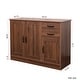 preview thumbnail 9 of 9, Modern Wood Buffet Sideboard with 2 doors & 1 Storage and 2 drawers -Entryway Serving Storage Cabinet Doors