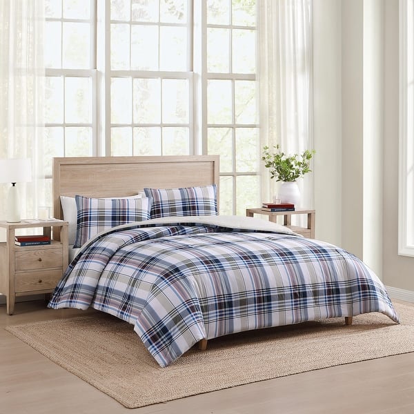 slide 2 of 9, Tommy Hilfiger Waterbury Plaid Cotton Blue Comforter Set