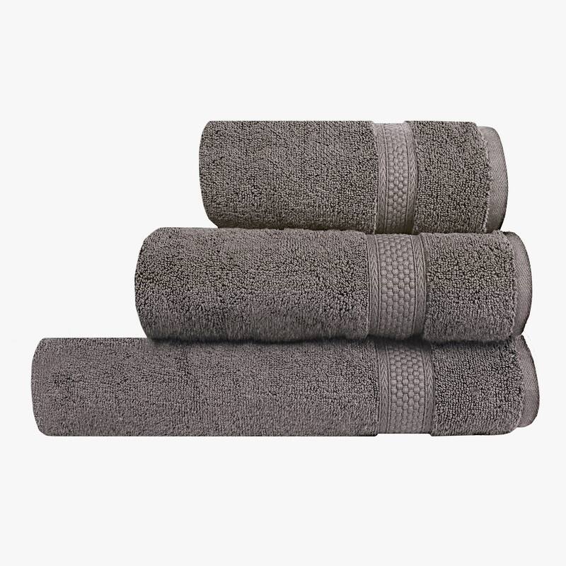 A1HC Bath Towel Sets, 100% Ring Spun Cotton, Zero Twist, Highly Absorbent, 500 GSM Low Lint, Quick Drying Bathroom Towel Sets - Towel Sets Pack of 3 - Charcoal