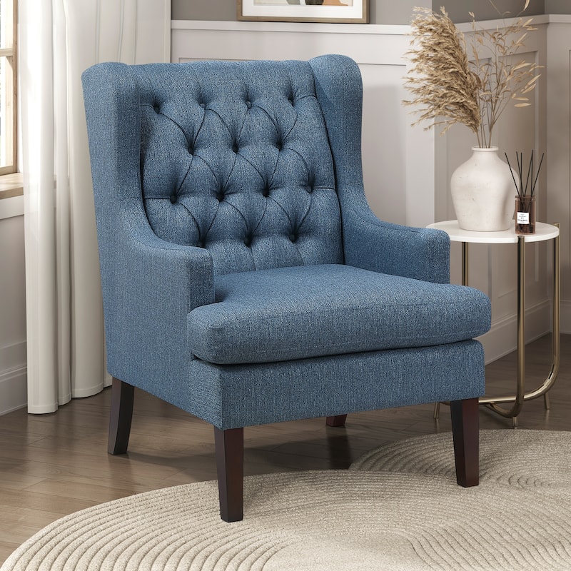 Haven 29" Textured Accent Chair - Button-tufted Chair Back