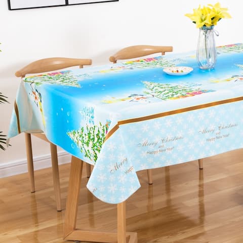 Ray Star PVC Tablecloth With Flannel Backing (Snowman)
