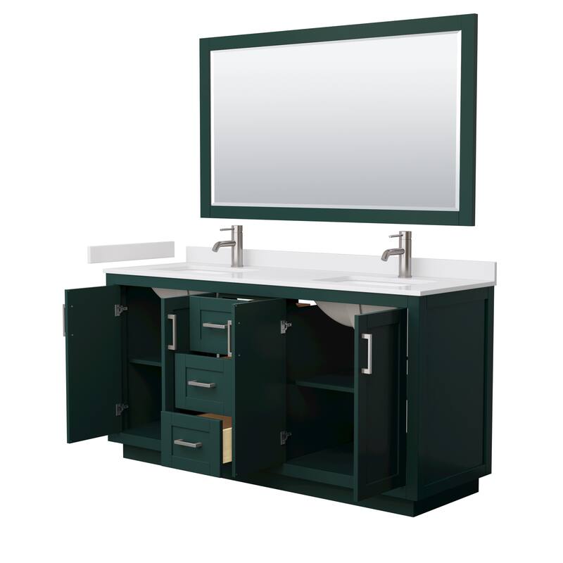 Miranda Bathroom Vanity Set, Cultured Marble Top, 58-Inch Mirror