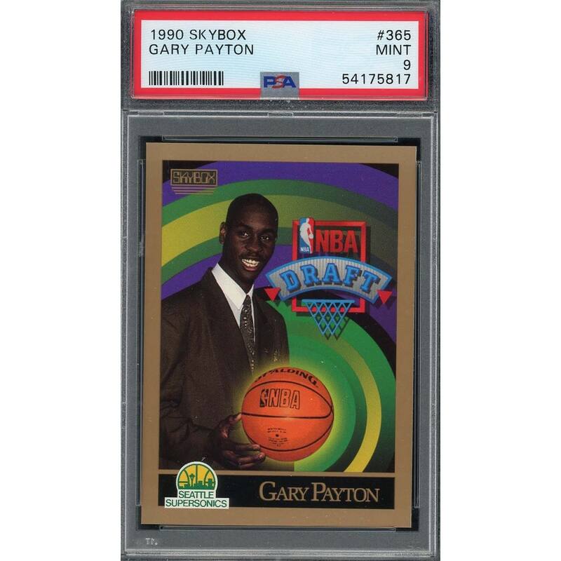 Gary Payton 1990 Skybox Basketball Rookie Card RC #365 Graded PSA 9 - 8'6" x 11'6"