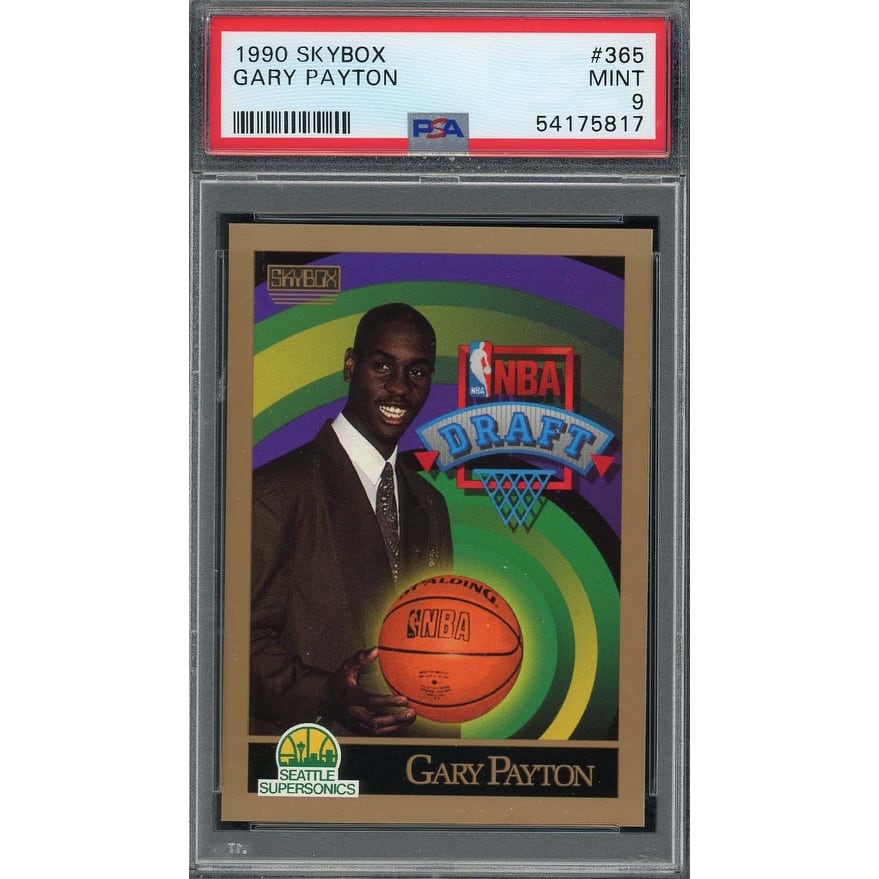 Gary Payton 1990 Skybox Basketball Rookie Card RC #365 Graded PSA 9 - 8'6" x 11'6"