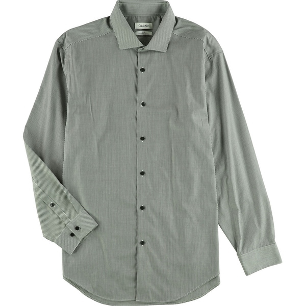 Calvin Klein Mens Plaid Button Up Dress Shirt, black, 17" Neck 32"-33" Sleeve - 17" Neck 32"-33" Sleeve. Opens flyout.