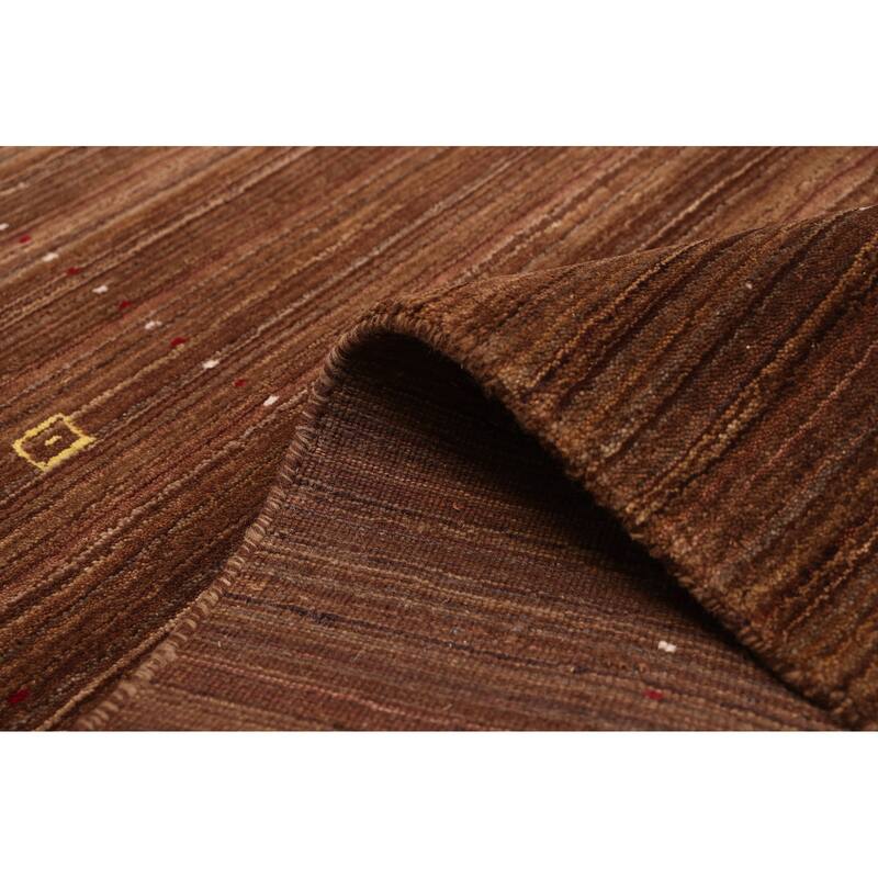 ECARPETGALLERY Hand Loomed Kashkuli Gabbeh Brown Wool Rug - 5'0 x 7'10