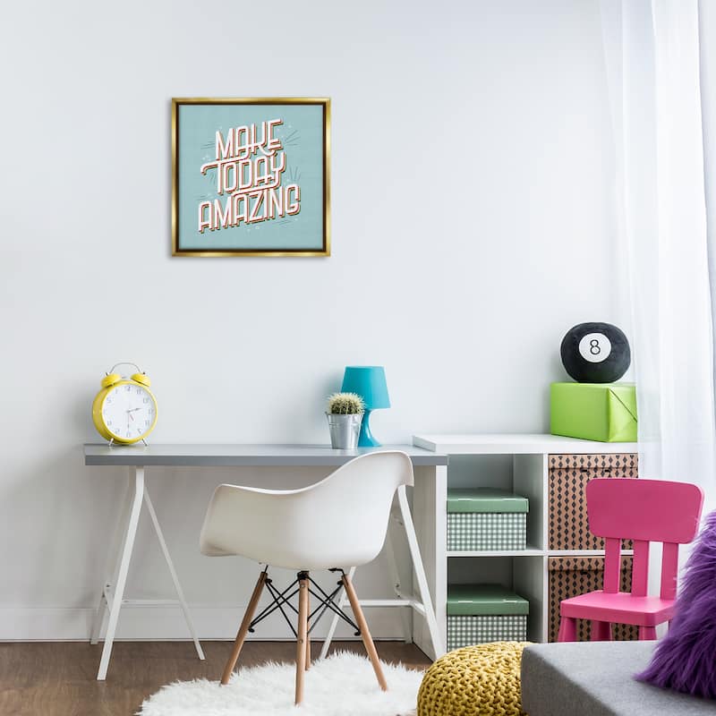 Stupell Vintage Make Today Amazing Framed Floater Canvas Wall Art Design By Sarah Hickman