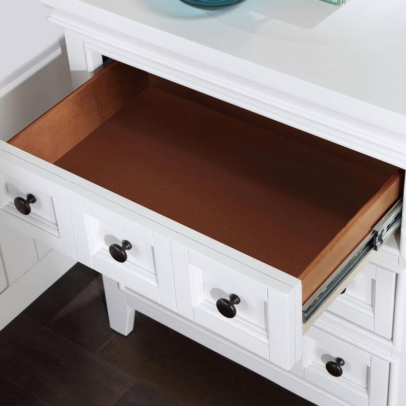 Transitional Style Solid wood 1pc Nightstand Only Bedroom Furniture Bedside Table Round Knobs 3-Drawers Nightstand - White