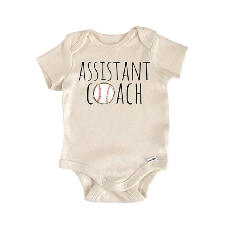 Baseball Sports - Baby Boy Girl Clothes Infant Bodysuit Funny Cute Newborn - Natural - Newborn