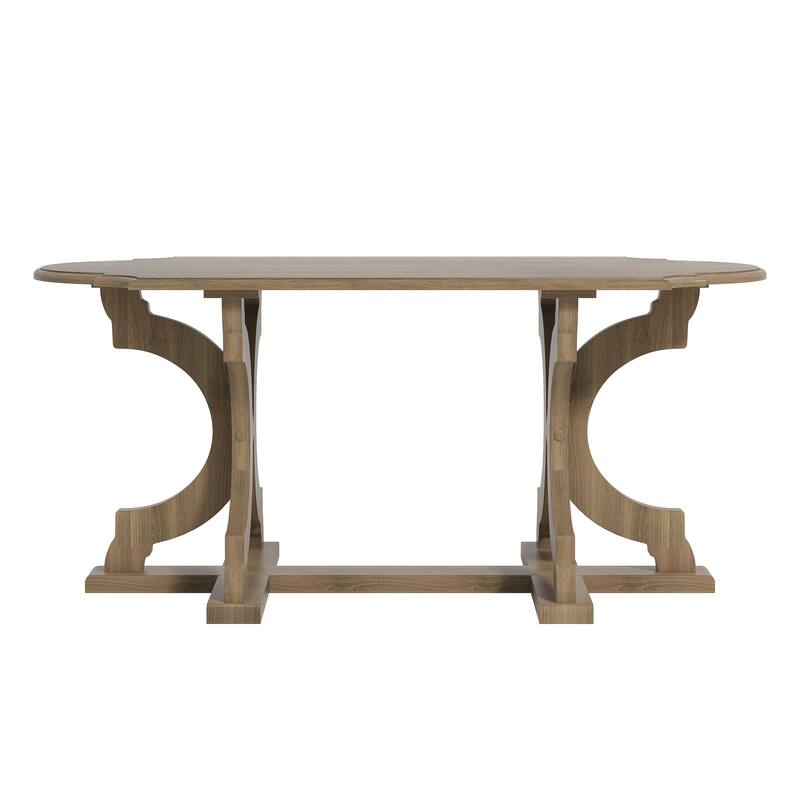 GALANO Doynton 39.4 in. Oval Solid Wood Top Coffee Table