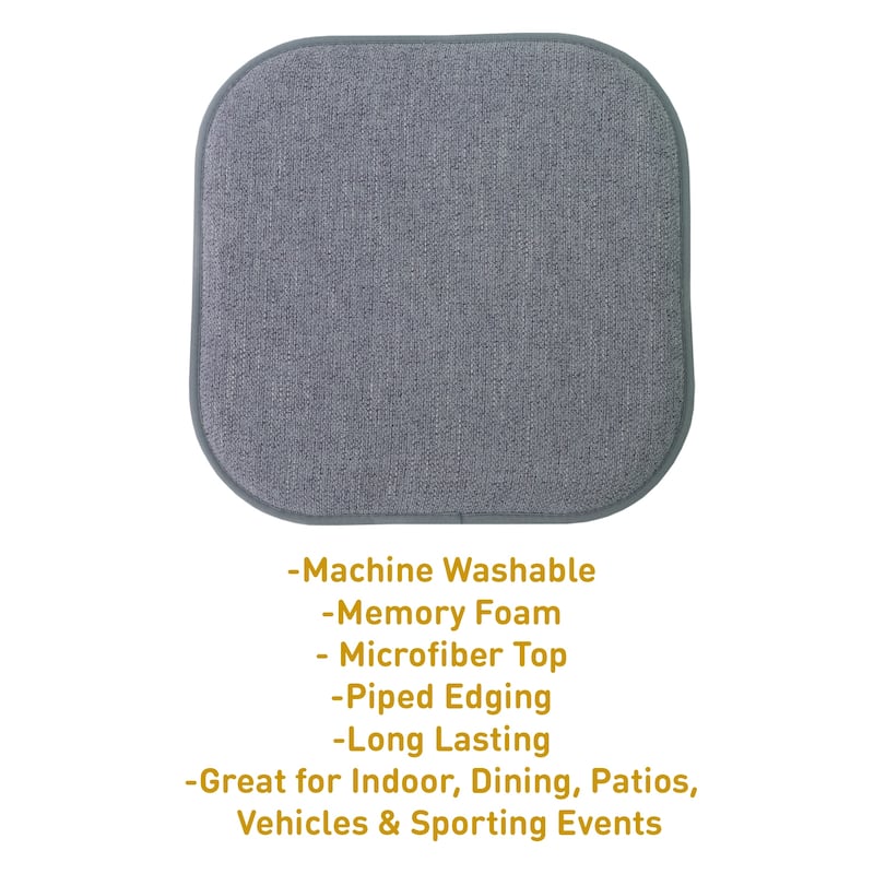 Sweet Home Collection Alexis Memory Foam Non Slip Back Chair Pad Cushion - 16"x16"