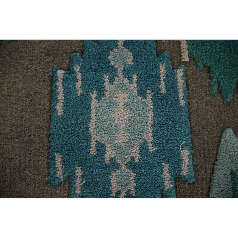 Brown Moroccan Indian Area Rug Hand-Knotted Wool Carpet - 5'1"x 7'11"