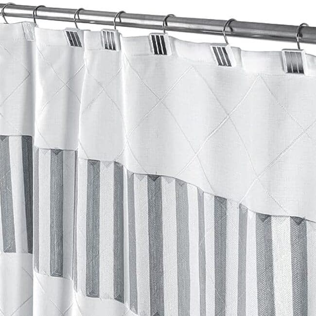 Creative Scents Quilted Mirror White Shower Curtain Hooks - Set of 12