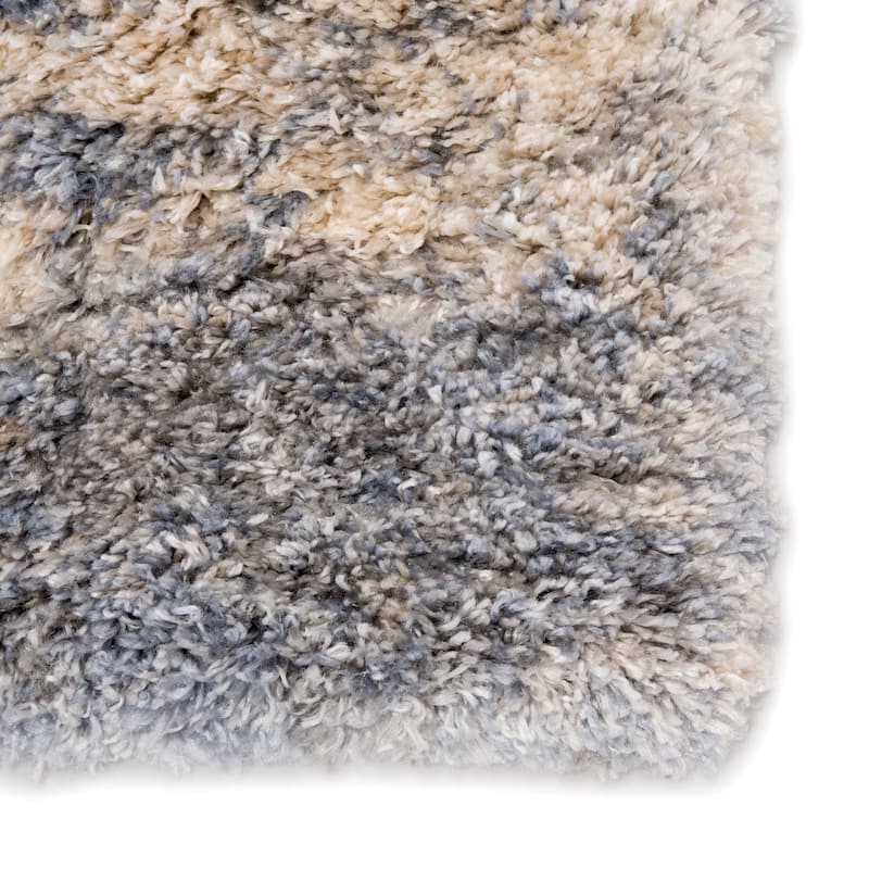 Porch & Den Paladin Abstract Grey/ Blue Shag Area Rug