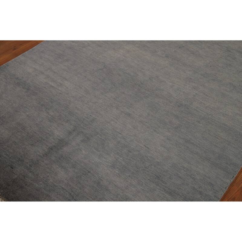 Gray Gabbeh Modern Area Rug Handmade Wool Carpet - 4'9" x 6'4"