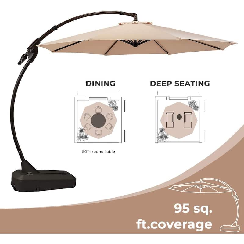 Outdoor Backyard Round Aluminum Cantilever Umbrella