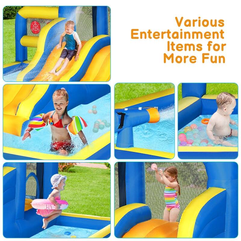 Bouncy House with Dual Slide,Water Guns and Trampolines