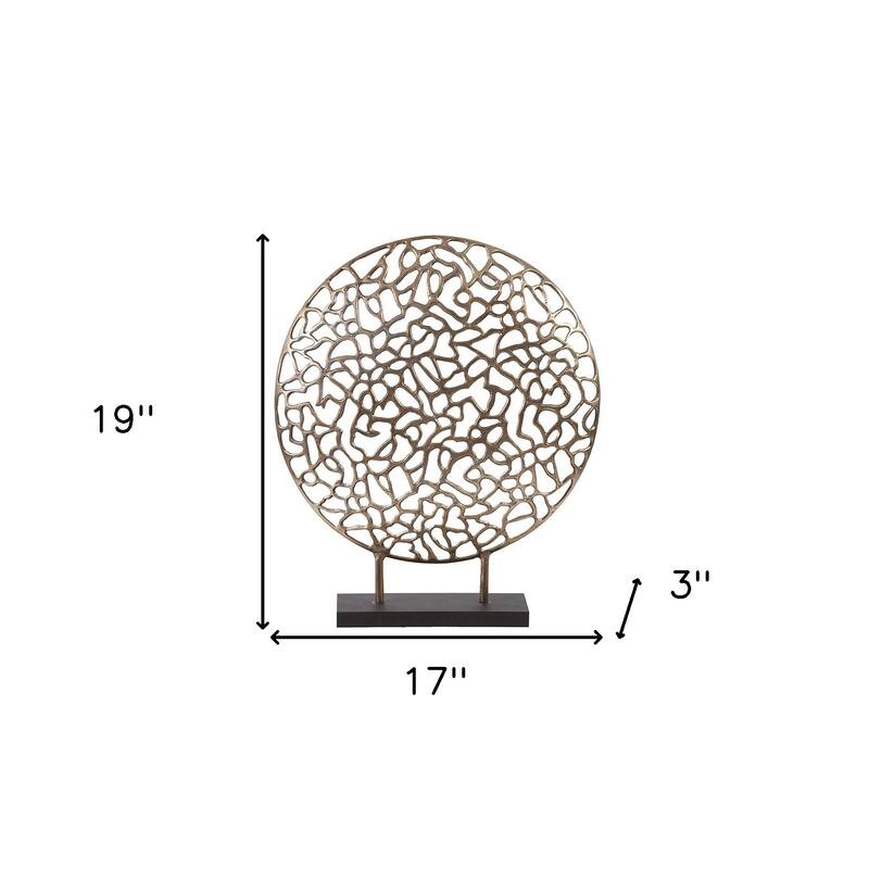 HomeRoots Bronze and Black Abstract Coral Sculpture - 17' X '19' X '3