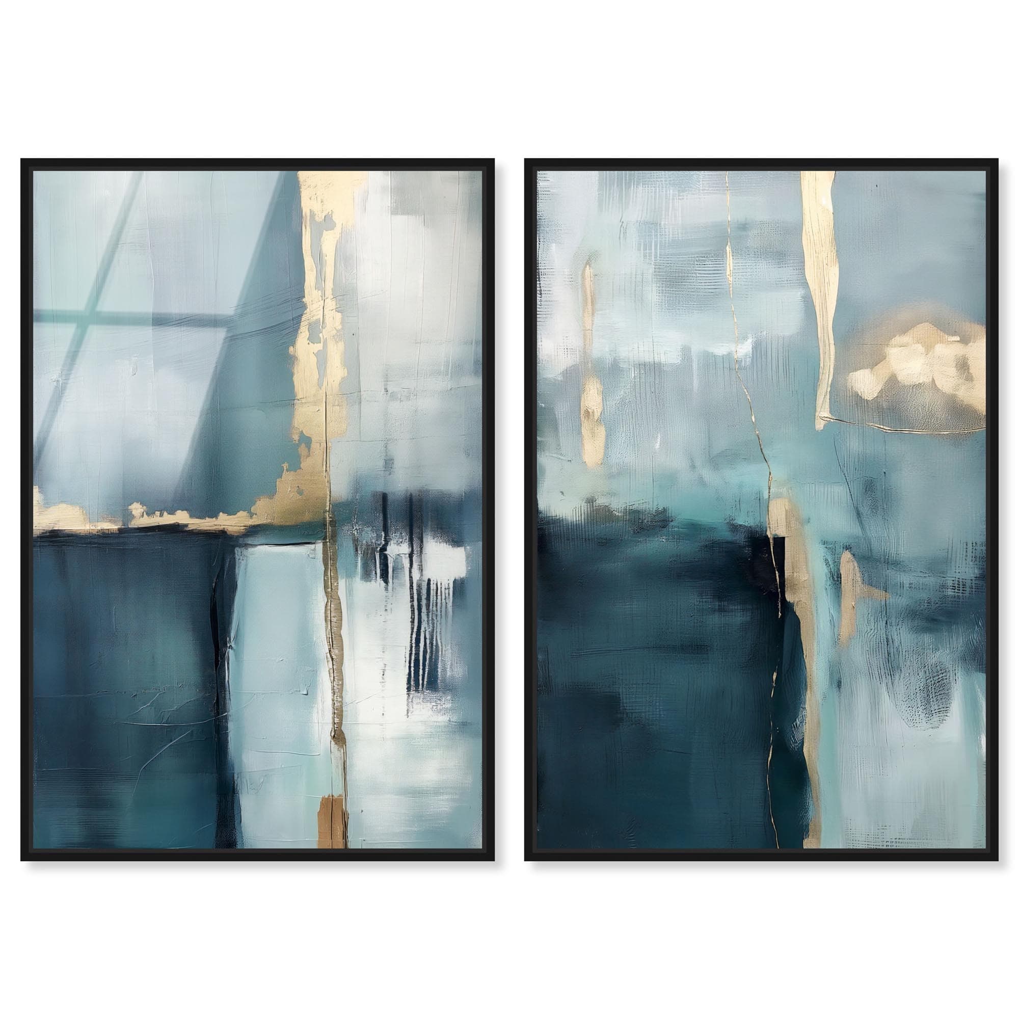 Gilded Blue Luxe Blue Set Framed Acrylic Wall Art by Art Remedy