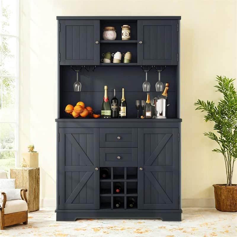 Coffee Bar Cabinet Kitchen Cabinet with Storage,Farmhouse Wine Cabinet